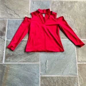 EUC (L)Boston Proper Cold Shoulder Women's Top